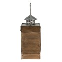 Clayre & Eef Laterne 16x12x28 cm Braun Holz Glas Oval
