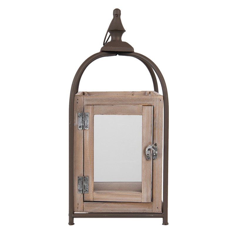 Clayre & Eef Lanterne 46 cm Marron Bois Métal Carré