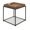 Clayre & Eef Table d'appoint 44x44x45 cm Marron Noir Fer Bois Carré