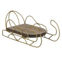 Clayre & Eef Decorazione di Natalizie Slitta 26x13x12 cm Marrone Legno Metallo