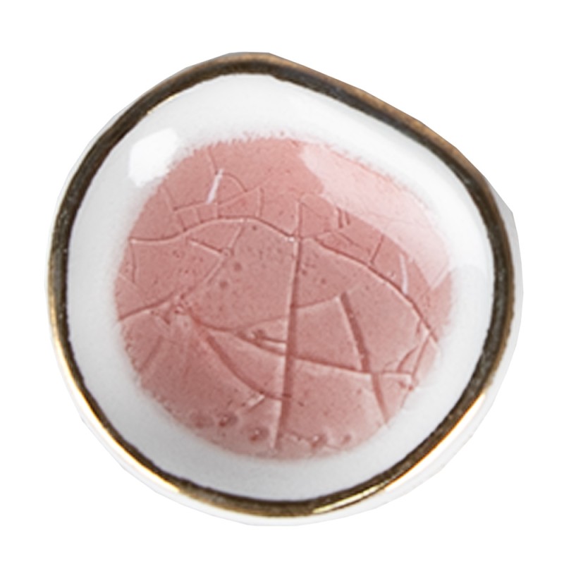 Clayre & Eef Door Knob Ø 4 cm Pink Purple Ceramic