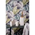Clayre & Eef Brosse WC 9x9x34 cm Blanc Marron Céramique Carré