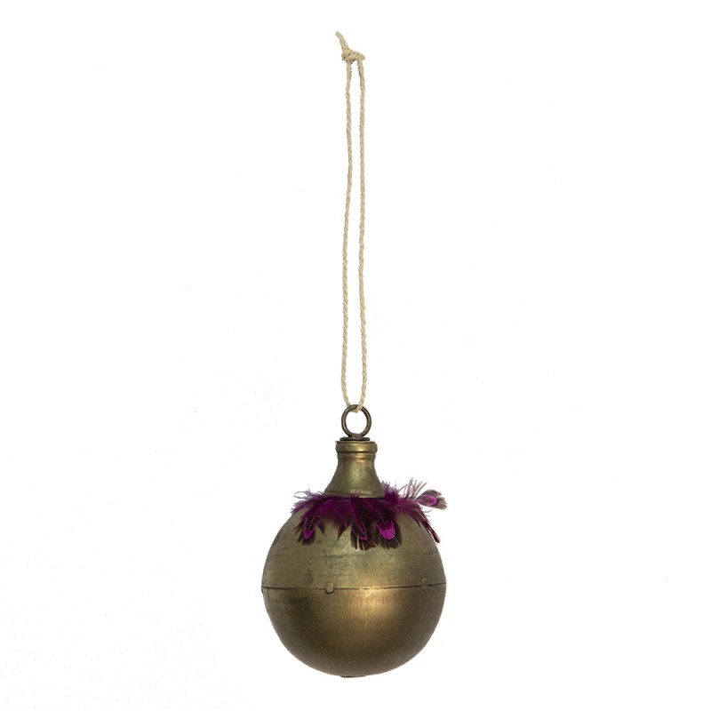 Clayre & Eef Boule de Noël Ø 10x14 cm Couleur or Métal Rond