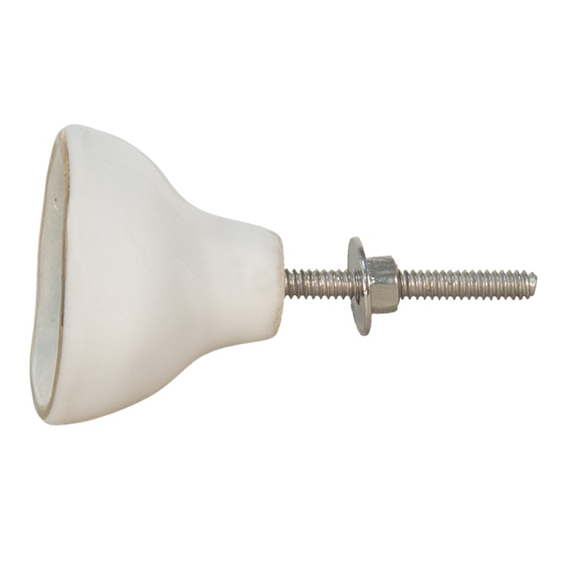 Clayre & Eef Door Knob 4x3x4 cm Blue White Ceramic