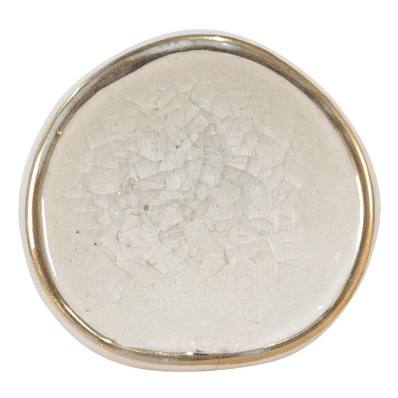 Clayre & Eef Pomello 4 cm Bianco Color oro Ceramica