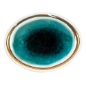 Clayre & Eef Door Knob 4 cm Green White Ceramic Oval