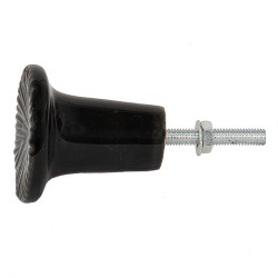 Clayre & Eef Door Knob Ø 4 cm Black Ceramic