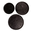Clayre & Eef Dekoration Serviertablett 3er Set Ø 40 cm Schwarz Aluminium Rund