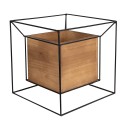 Clayre & Eef Plant Stand  21x21x21 cm Black Iron Wood Square