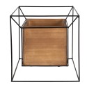 Clayre & Eef Supporto per piante 26x26x26cm Nero Ferro Legno Quadrato