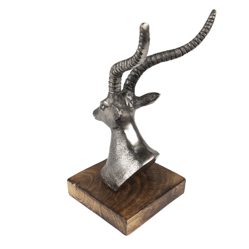 Clayre & Eef Figur Hirsch 18 cm Silberfarbig Aluminium