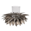 Clayre & Eef Teelichthalter Blume Ø 41x20 cm Goldfarbig Eisen Glas