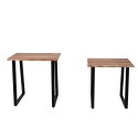 Clayre & Eef Beistelltisch 2er Set 50x30x50 Braun Holz Eisen Rechteck