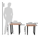 Clayre & Eef Beistelltisch 2er Set 50x30x50 Braun Holz Eisen Rechteck