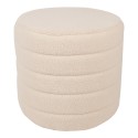 Clayre & Eef Pouf set di 2 Ø 50x45 / Ø 40x40  cm Beige Legno Tessuto Rotondo