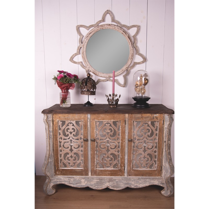 Clayre & Eef Campana Ø 19x39 cm Color oro Nero Vetro Legno Cuori
