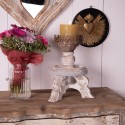 Clayre & Eef Wanddecoratie  Ø 23x2 cm Goudkleurig Zwart Ijzer Glas Rond Heilig Hart