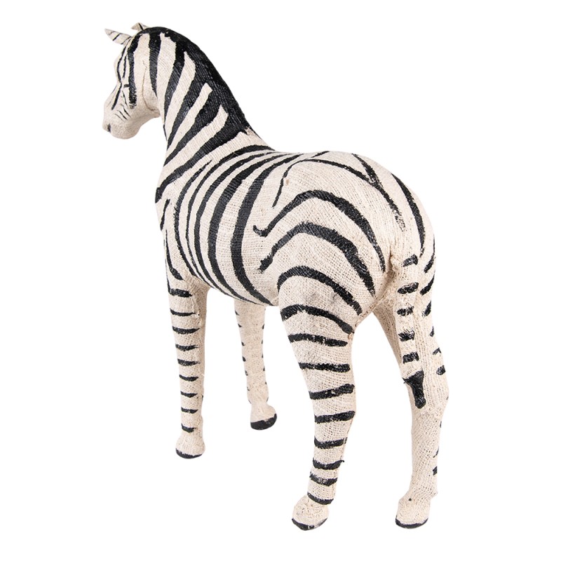 Clayre & Eef Statuetta Zebra 28 cm Nero Bianco  Carta Ferro Tessuto