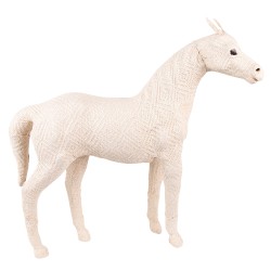 Clayre & Eef Beeld Paard 30 cm Beige Papier Ijzer Textiel