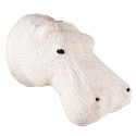 Clayre & Eef Wall Decoration Hippopotamus 21 cm Beige Paper Iron Textile