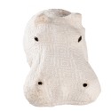 Clayre & Eef Wall Decoration Hippopotamus 21 cm Beige Paper Iron Textile
