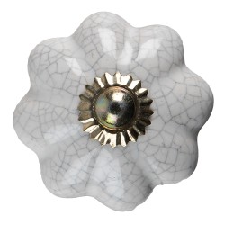 Clayre & Eef Deurknop  Ø 4 cm Wit Keramiek