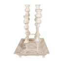 Clayre & Eef Candle holder 55x26x43 cm White Metal
