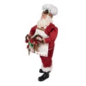 Clayre & Eef Figur Weihnachtsmann 28 cm Rot Kunststoff