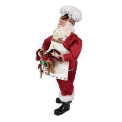 Clayre & Eef Figur Weihnachtsmann 28 cm Rot Kunststoff