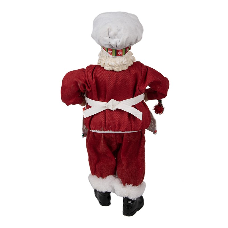 Clayre & Eef Figur Weihnachtsmann 28 cm Rot Kunststoff