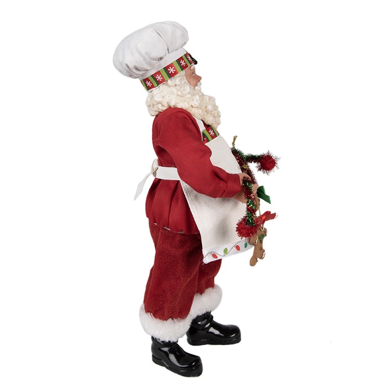 Clayre & Eef Figur Weihnachtsmann 28 cm Rot Kunststoff