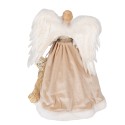 Clayre & Eef Christmas Decoration Figurine Angel 41 cm Gold colored Textile on Plastic