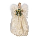 Clayre & Eef Decorazione di Natalizie Angelo 46 cm Bianco Tessuto su plastica