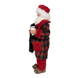 Clayre & Eef Beeld Kerstman 28 cm Rood Kunststof