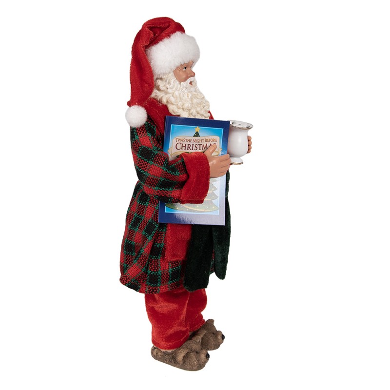 Clayre & Eef Beeld Kerstman 28 cm Rood Kunststof