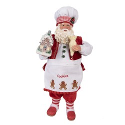 Clayre & Eef Figur Weihnachtsmann 28 cm Rot Kunststoff