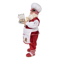 Clayre & Eef Figur Weihnachtsmann 28 cm Rot Kunststoff