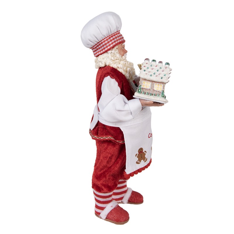 Clayre & Eef Figur Weihnachtsmann 28 cm Rot Kunststoff