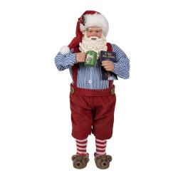 Clayre & Eef Beeld Kerstman 28 cm Rood Kunststof