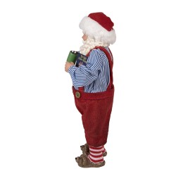 Clayre & Eef Beeld Kerstman 28 cm Rood Kunststof
