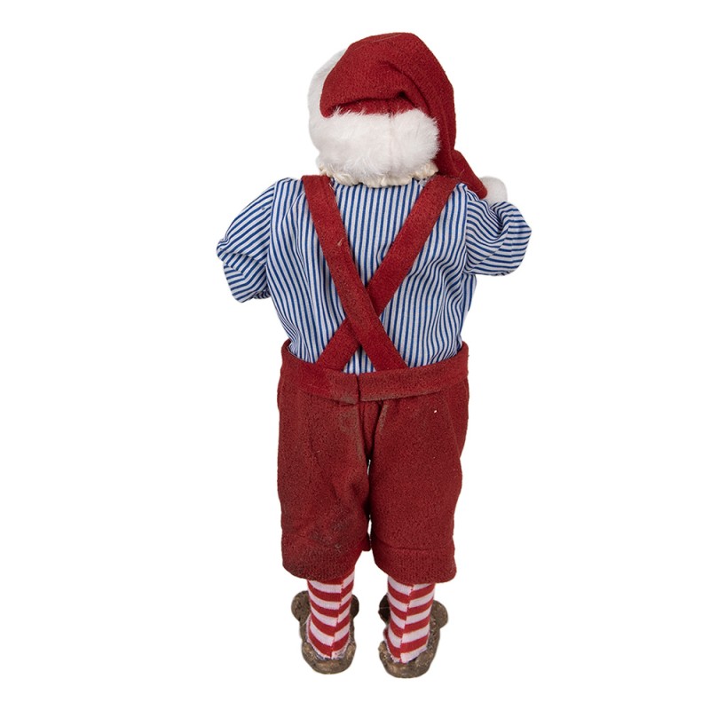 Clayre & Eef Beeld Kerstman 28 cm Rood Kunststof