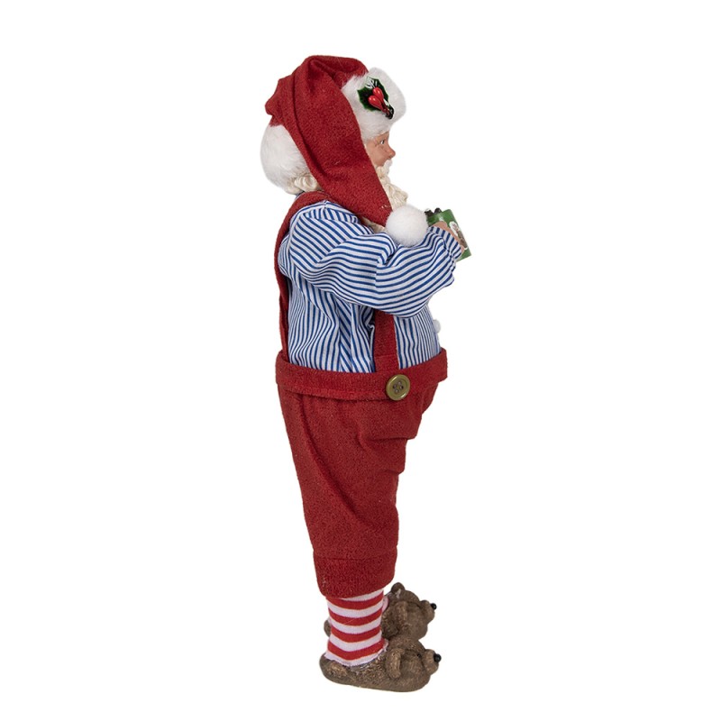 Clayre & Eef Beeld Kerstman 28 cm Rood Kunststof