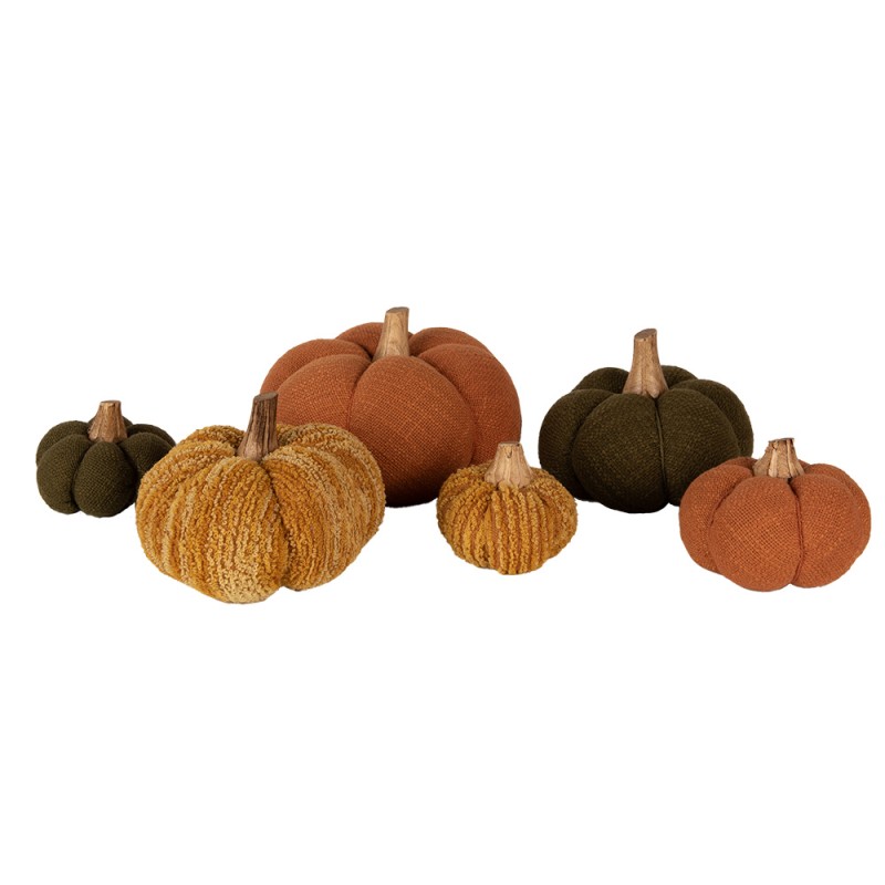 Clayre & Eef Décoration Citrouille 8 cm Vert Tissu