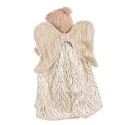 Clayre & Eef Weihnachtsdekoration Bär 40 cm Beige Goldfarbig Stoff