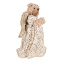 Clayre & Eef Weihnachtsdekoration Bär 40 cm Beige Goldfarbig Stoff