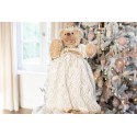 Clayre & Eef Weihnachtsdekoration Bär 40 cm Beige Goldfarbig Stoff