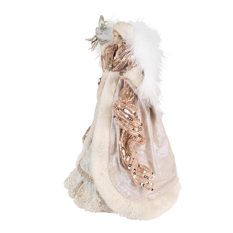 Clayre & Eef Christmas Decoration Angel 35 cm Beige Pink Plastic