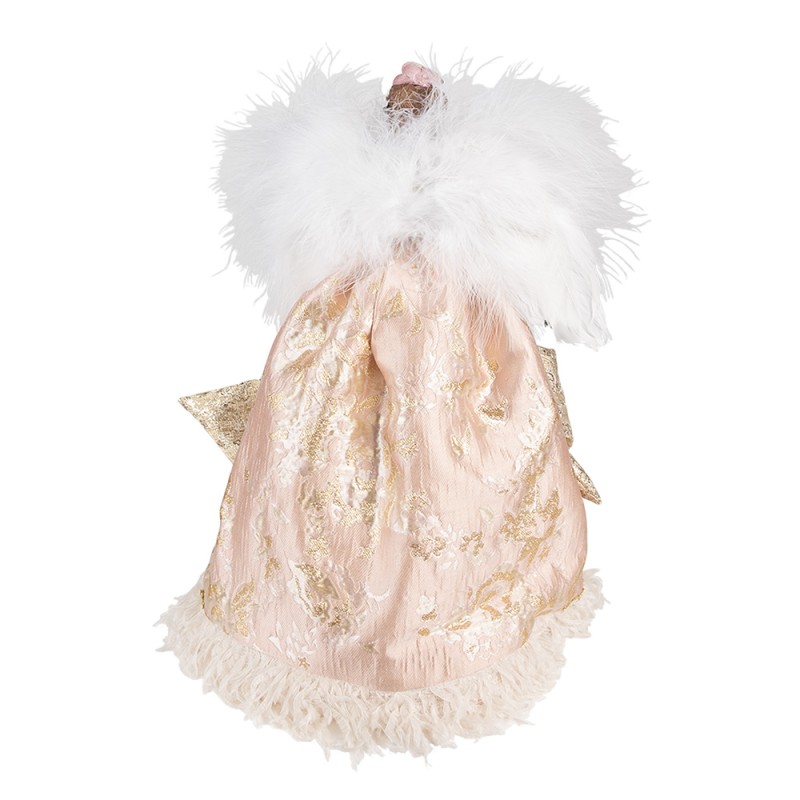 Clayre & Eef Christmas Decoration Angel 35 cm Pink Beige Plastic
