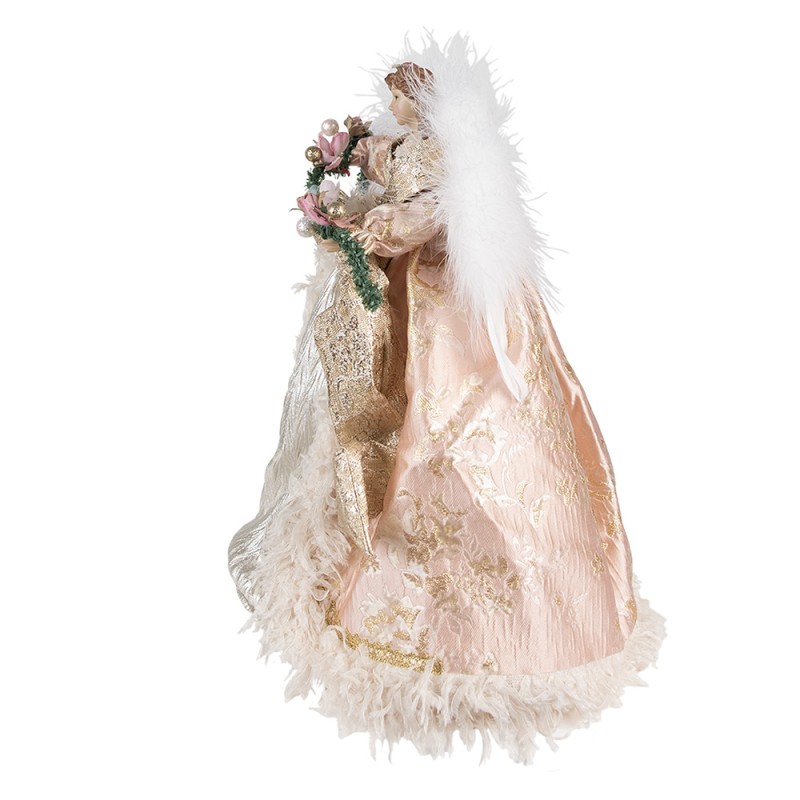 Clayre & Eef Kerstdecoratie Engel 40 cm Roze Goudkleurig Kunststof