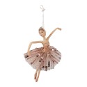 Clayre & Eef Weihnachtsanhänger Ballerina 15 cm Rosa Polyresin